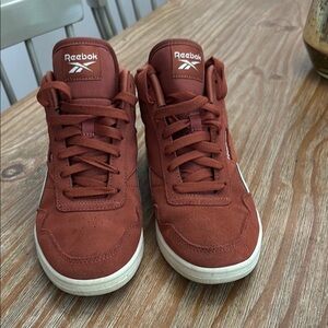 Reebok Red High-Top Athletic Shoes with Suede Finish